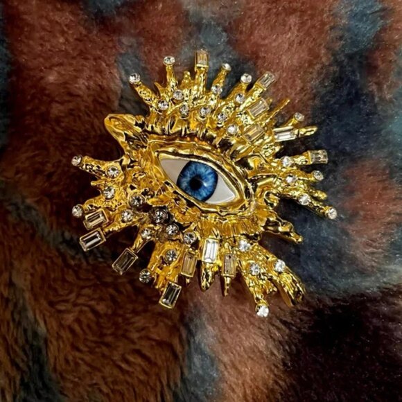 Surrealism Blue Eyes Baroque Eyes Adjustable Ring - Picture 5 of 10